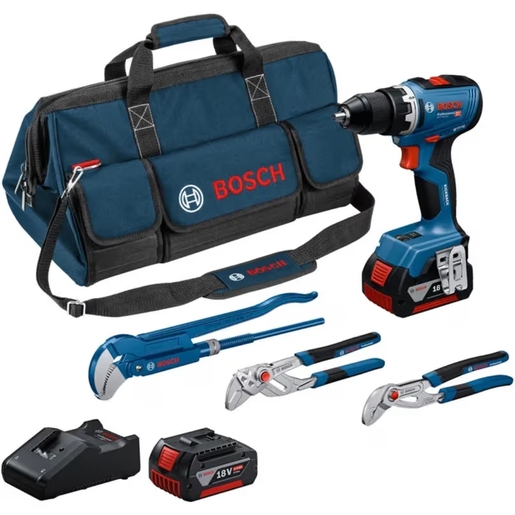 Bosch Professional Kombo set GSR 18V-65 + 2 x 5.0Ah + GAL 18V-40 + Set sanitarnih klešta; M-torba (C) 0615A5007J
