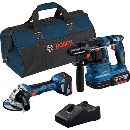 Bosch Professional Kombo set GSB 18V-65 + GWS 18V-11 + GBH 18V-24C + VDE set ručni alata + 3 x 5.0Ah + GAL 18V-40 + L-torba 0615A5007H