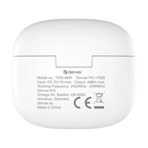 DENVER slusalice TWE-48W Bluetooth bela