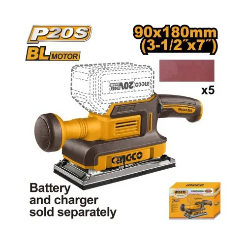 INGCO CFSLI2031 aku vibraciona brusilica 90x180mm super