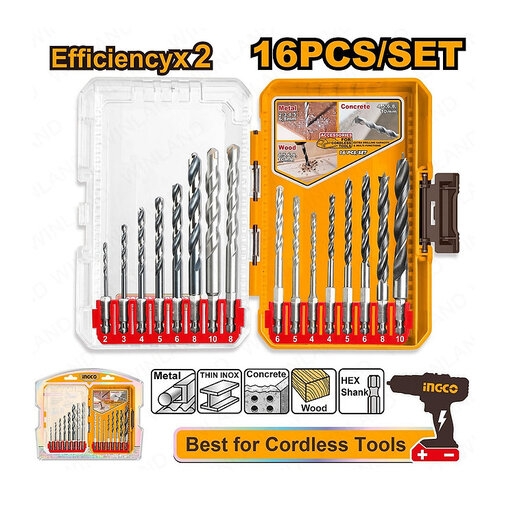 INGCO AKDL11608 set burgija za metal, beton i drvo super