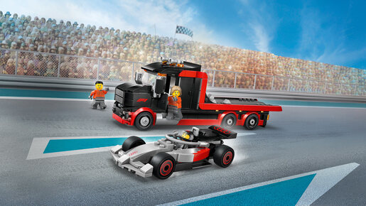 LEGO F1® kamion za izlaganje sa Audi F1® trkačkim automobilom 60493