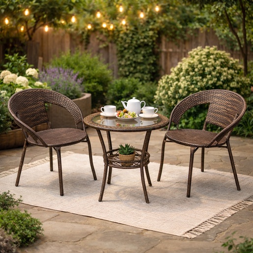 Baštenski set Rattanica braon