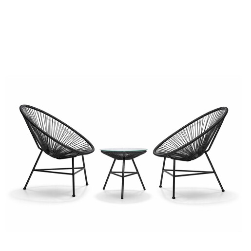 Baštenski set LOUNGE crni