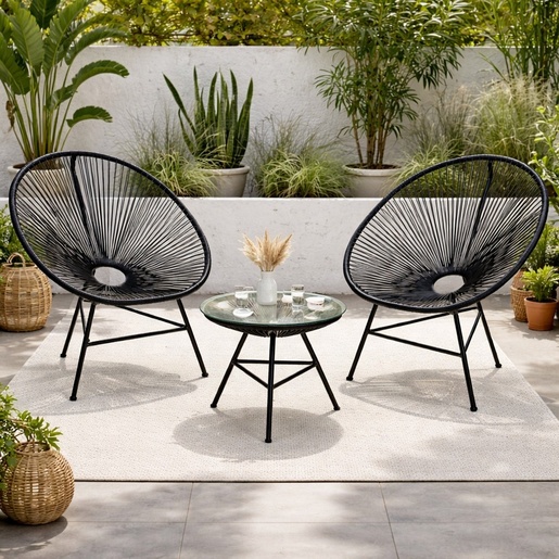 Baštenski set LOUNGE crni