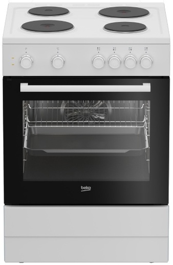 Beko električni šporet FBE66000WD, Ringle, Konvencionalna rerna, belo-crna