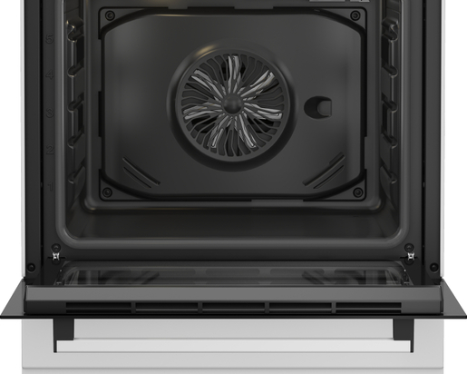 Beko električni šporet FBE67300WD, Staklokeramička ploča, Ventilatorska rerna, belo-crni