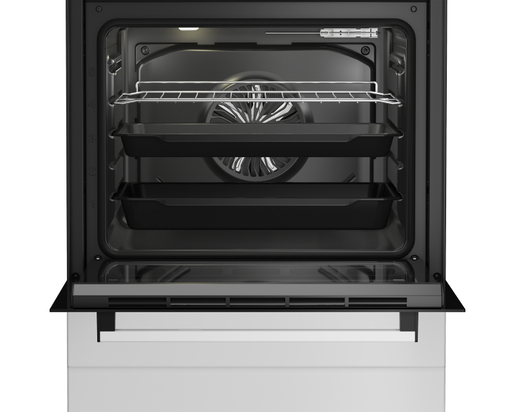 Beko kombinovani šporet FBE 64010 WDN, Ringle + Plin, Ventilatorska rerna, belo-crna