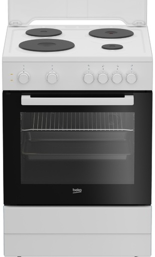 Beko električni šporet FBS66001WD, Ringle, Konvencionalna rerna, beli