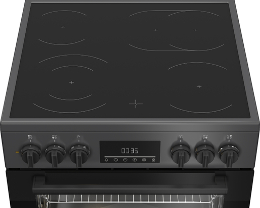 Beko električni šporet FBM67320GAT, Staklokeramička ploča, Konvencionalna rerna, crni