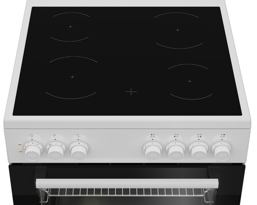Beko električni šporet FBE67100GWS, Staklokeramička ploča, Konvencionalna rerna, beli