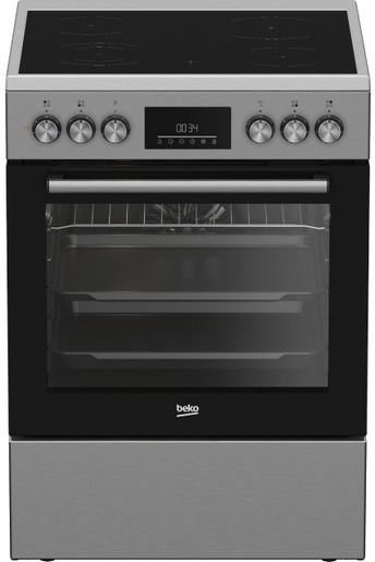 Beko električni šporet FBE67310GX, Staklokeramička ploča, Konvencionalna rerna, sivi