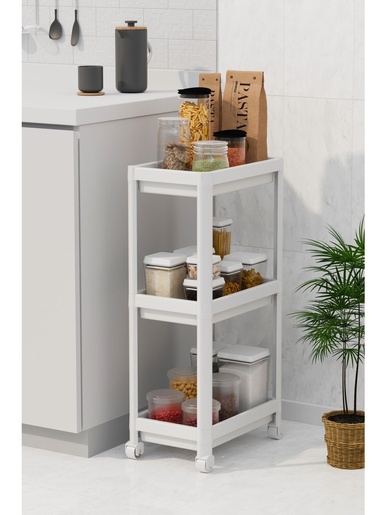 BOLZZ Univerzalna polica sa točkićima 3 nivoa BELA BOLPOL3NIBEL