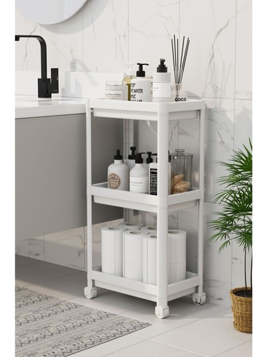 BOLZZ Univerzalna polica sa točkićima 3 nivoa BELA BOLPOL3NIBEL