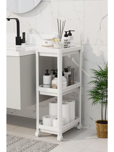 BOLZZ Univerzalna polica sa točkićima 3 nivoa BELA BOLPOL3NIBEL