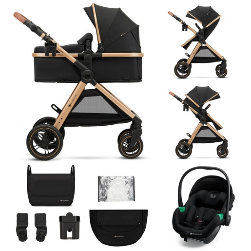 KINDERKRAFT ESME PRO KOLICA ZA BEBE 3U1 PURE BLACK KSESME00BLK300N
