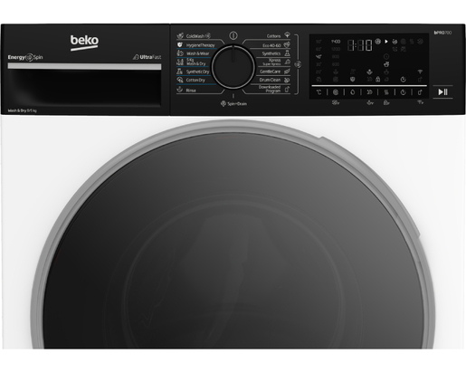 Beko inverter mašina za pranje i sušenje veša B7DFT68442WBPB ES, Frontload, 8 kg, 1400 rpm, bela