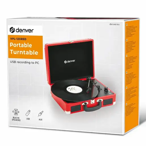 DENVER gramofon VPL-120 crvena