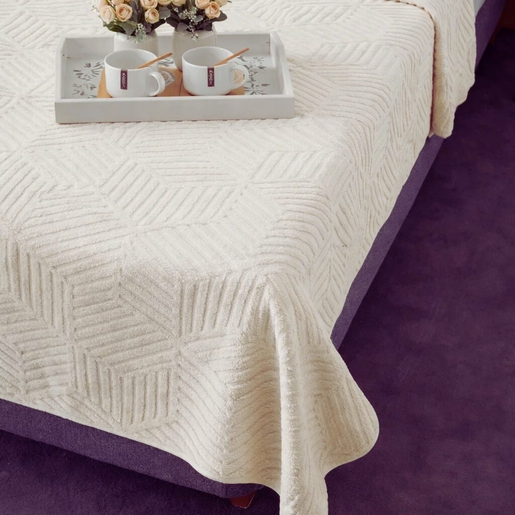 Dekordom Frotir prekrivač cube 200x210 - ivory - 26