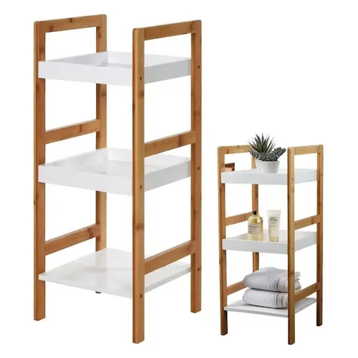 Vilde 569096 -Kupatilska polica na 3 nivoa, bambus 30x30x72 cm