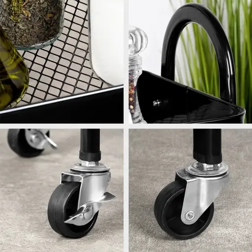 Vilde 568115 - Metalna polica sa 3 nivoa, crna , 44×31,5×78,5 cm