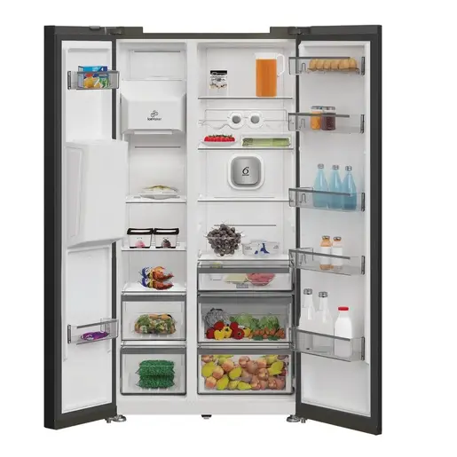 Whirlpool side by side kombinovani frižider WHG2 6574W XK5E, Dual No Frost, 571 l, 6th SENSE tehnologija, inox