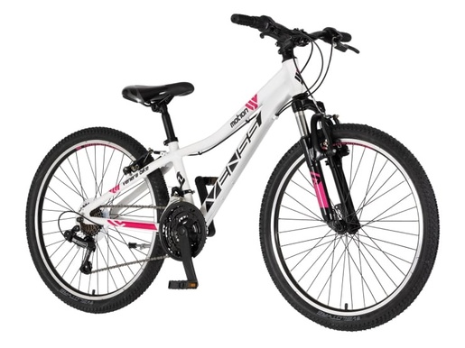 Bicikl junior 24 venssini parma x100 alu 24" alu 12" v-brake  18 brzina 132-155cm (xs) belo roze 1242065
