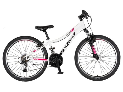 Bicikl junior 24 venssini parma x100 alu 24" alu 12" v-brake  18 brzina 132-155cm (xs) belo roze 1242065