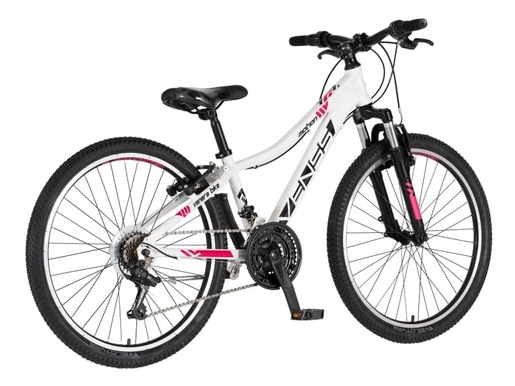 Bicikl junior 24 venssini parma x100 alu 24" alu 12" v-brake  18 brzina 132-155cm (xs) belo roze 1242065