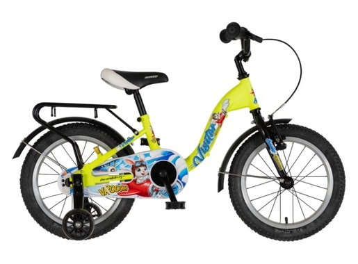 Bicikl kids visitor aviator 16" 9" v-brake  kontra 105-125cm (16") neon žuti 1160123