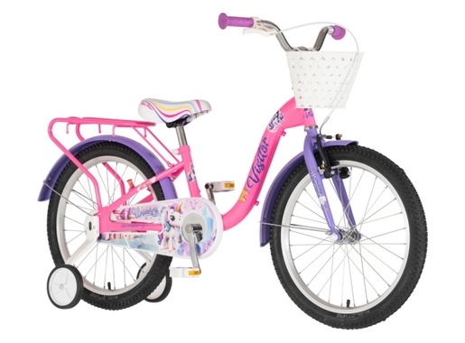 Bicikl kids visitor unicorn 20" 10" v-brake  kontra 115-135cm (20") roze uv sjaj 1203151