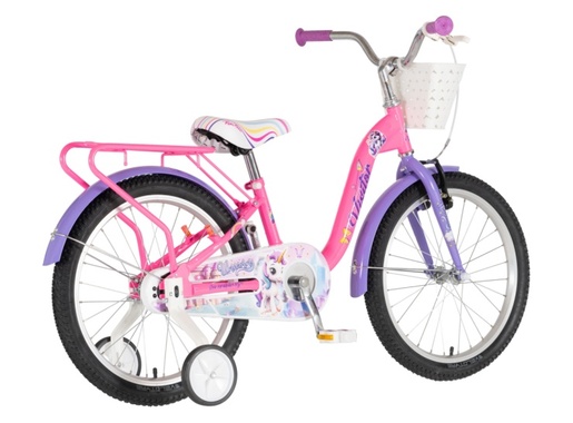 Bicikl kids visitor unicorn 20" 10" v-brake  kontra 115-135cm (20") roze uv sjaj 1203151