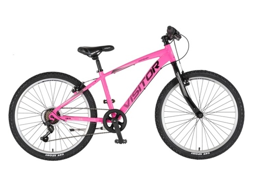 Bicikl junior 24 visitor fox roll alu 24" tvrda alu 14" v-brake  7 brzina 132-155cm (xs) roze neon u 1242056