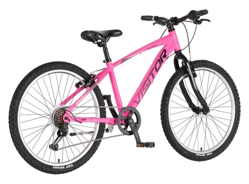 Bicikl junior 24 visitor fox roll alu 24" tvrda alu 14" v-brake  7 brzina 132-155cm (xs) roze neon u 1242056