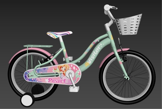 Bicikl kids visitor pearl 12" 8" v-brake  kontra 95-115cm (12") tirkiz 1120128