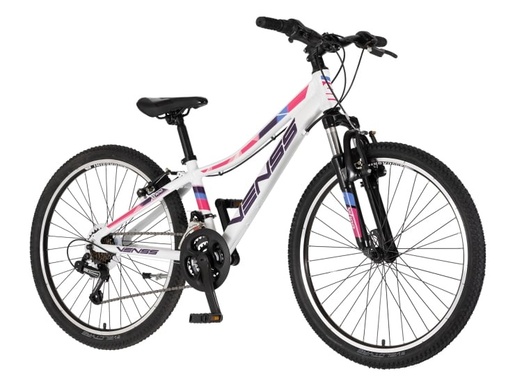Bicikl junior 24 venssini parma x100 alu 24" alu 12" v-brake 18 brzina 132-155cm(xs) belo roze perla 1242057
