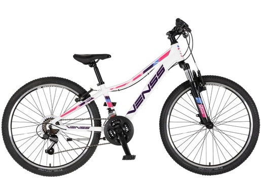 Bicikl junior 24 venssini parma x100 alu 24" alu 12" v-brake 18 brzina 132-155cm(xs) belo roze perla 1242057