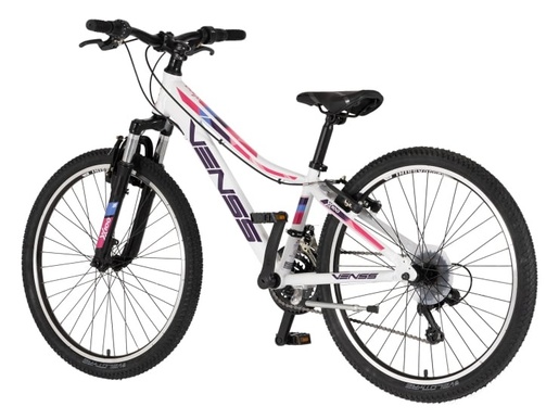 Bicikl junior 24 venssini parma x100 alu 24" alu 12" v-brake 18 brzina 132-155cm(xs) belo roze perla 1242057