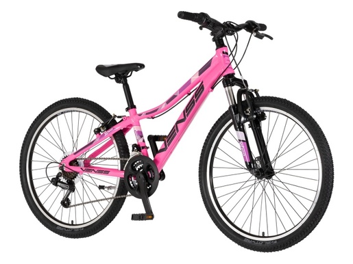 Bicikl junior 24 venssini parma x100 alu 24" alu 12" v-brake  18 brzina 132-155cm (xs) roze 1242060