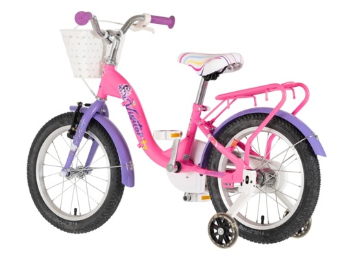 Bicikl kids visitor unicorn 16" 9" v-brake  kontra 105-125cm (16") roze uv sjaj 1160121