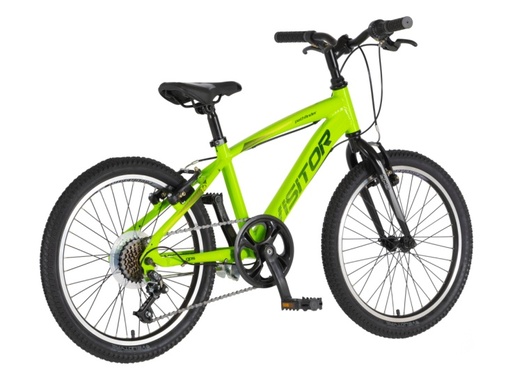 Bicikl junior 20 visitor fox roll alu 20" tvrda alu 12" v-brake  6 brzina 132-155cm (xs) zeleni neon 1203166