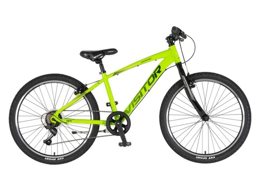 Bicikl junior 24 visitor fox roll alu 24" tvrda alu 14" v-brake  7 brzina 132-155cm (xs) zeleni neon 1242067