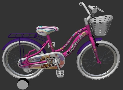 Bicikl kids visitor best friend 20" 10" v-brake  kontra 115-135cm (20") roze neon uv sjaj 1203159