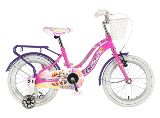 Bicikl kids visitor best friend 16" 9" v-brake  kontra 105-125cm (16") roze  neon uv sjaj 1160129