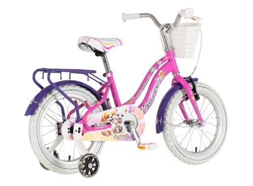 Bicikl kids visitor best friend 16" 9" v-brake  kontra 105-125cm (16") roze  neon uv sjaj 1160129