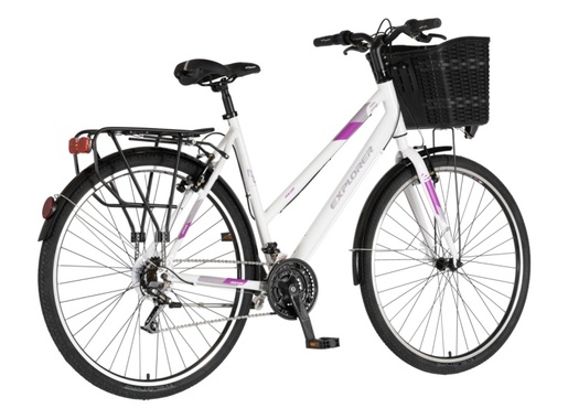 Bicikl tour explorer axys lady pro 28" alu 21" v-brake  18 brzina 167-192cm (l/xl) belo ljubičasti p 1282105