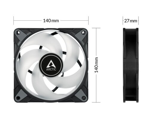 ARCTIC P14 PWM PST A-RGB 140mm ventilator crni (ACFAN00239A)