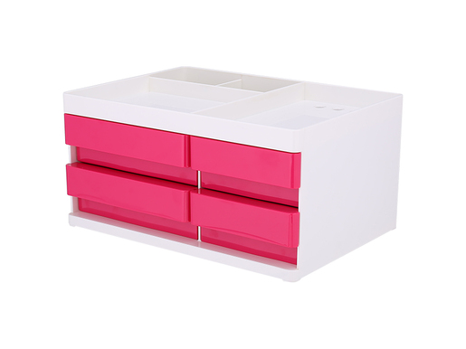 DELI STONI ORGANIZER  ABS, 4 FIOKE, 4 ODELJKA - PINK EZ25040