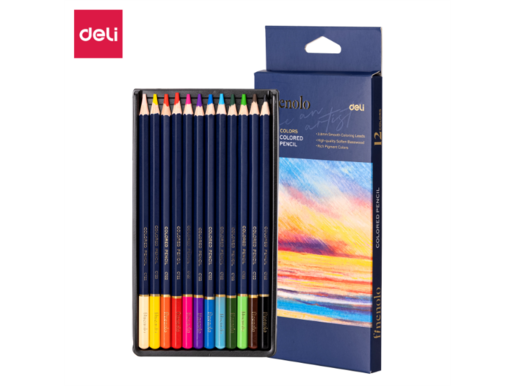 DELI DRVENE VODENE BOJICE  UMETNIČKE 1/12 u kartonskoj kutiji EC131-12