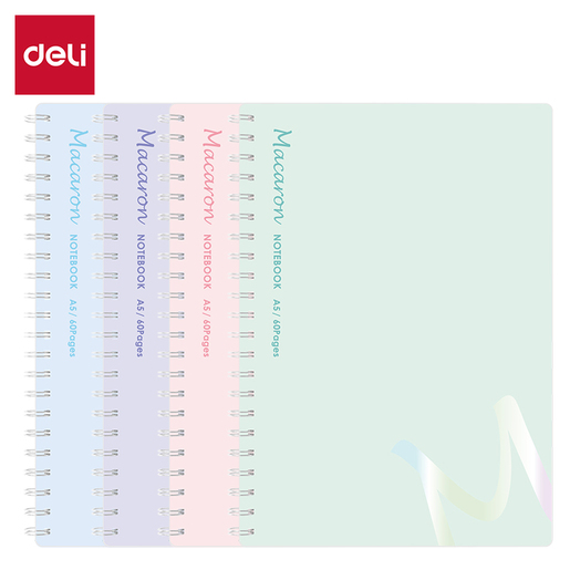 DELI SVESKA  A5 SPIRALNA 60 lista, 70g papir, DIKTO MACAROON